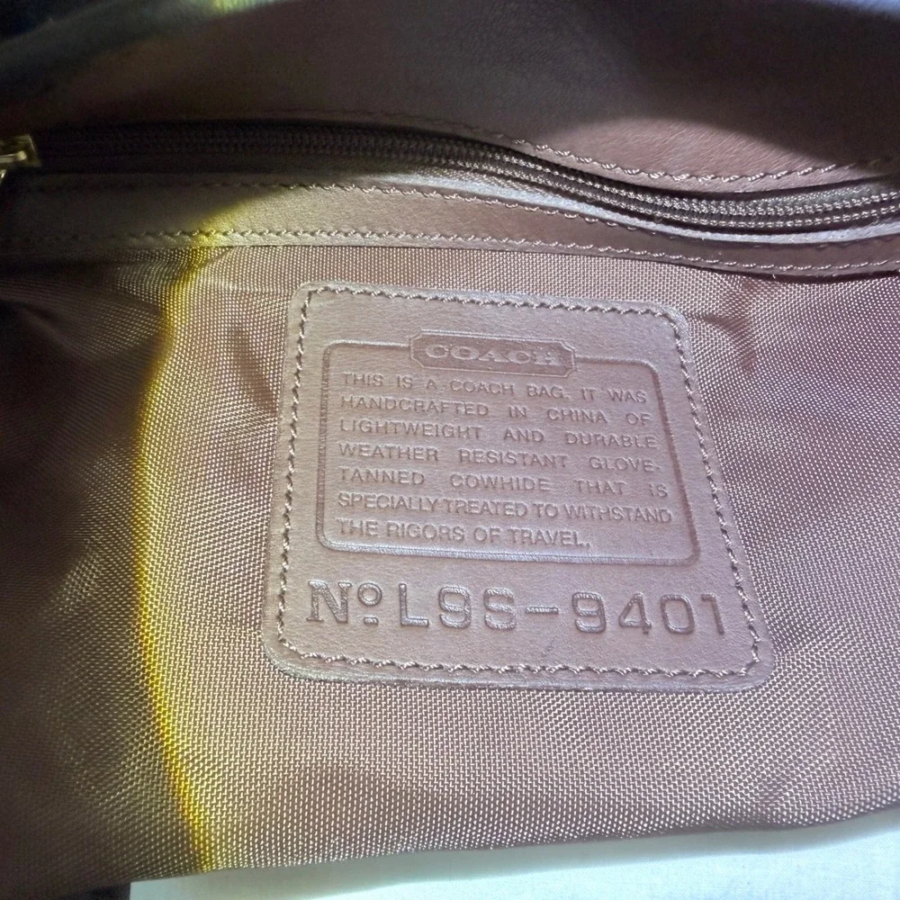 Coach Market Tote Book Tote Large Black Excellent Vtg Leather Travel L9S-9401